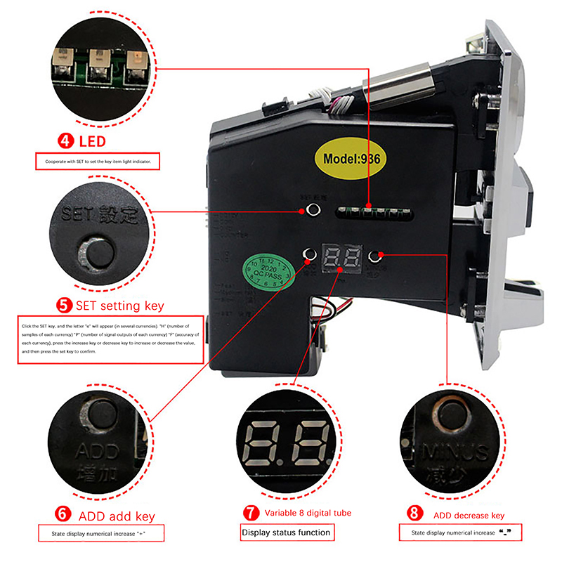 Multi Coin Slot Aceitador Meca - Arcade Games And Vending avaliação e preço